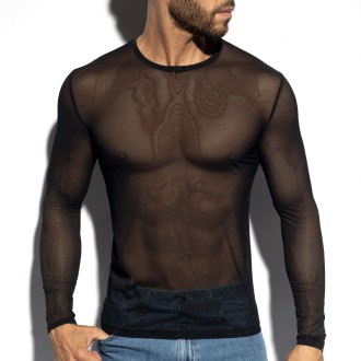 ES Collection Net Long Sleeves T-Shirt Black